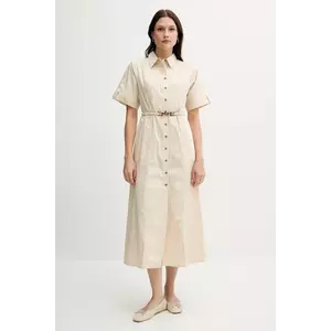 Pedro del Hierro rochie culoarea bej, midi, evazati, 3819813 imagine