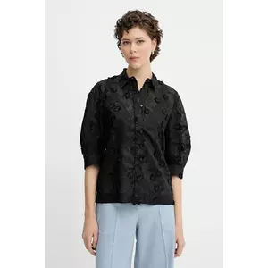 MUNTHE cămașă PUST culoarea negru, cu guler clasic, regular, 252101725225 imagine