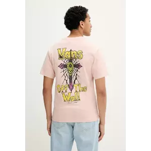 Vans tricou din bumbac culoarea roz, cu imprimeu, VN000NWNO3N1 imagine