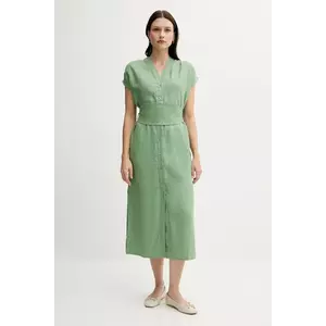 Pedro del Hierro rochie din in culoarea verde, midi, drept, 3819821 imagine