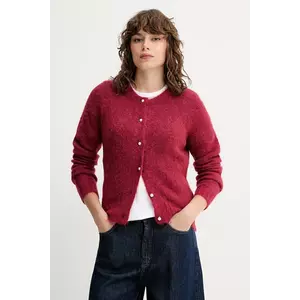 MUNTHE cardigan din lână POVILLA culoarea bordo, 252160025272 imagine