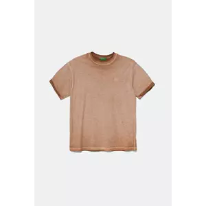United Colors of Benetton tricou de bumbac pentru copii culoarea maro, melanj, 3085C10P9 imagine