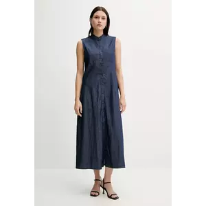 United Colors of Benetton rochie din bumbac culoarea bleumarin, maxi, evazati, 44KCDV0BH imagine