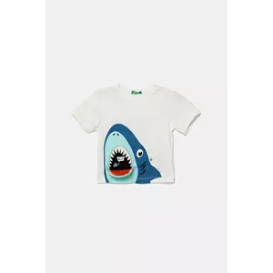 United Colors of Benetton tricou de bumbac pentru copii culoarea alb, cu imprimeu, 3I1XG10JL imagine