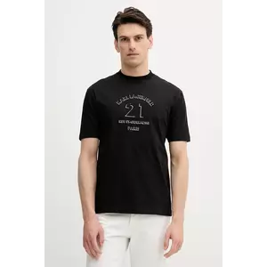 Karl Lagerfeld tricou din bumbac culoarea negru, cu imprimeu, 553240.755160 imagine