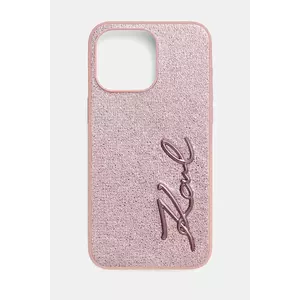 Karl Lagerfeld husă pentru telefon iPhone 15 Pro Max culoarea roz, KLHCP15XPFMFBKMP imagine