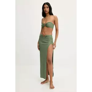 Answear Lab costum de baie din două piese și fustă de plajă culoarea verde, cupa moale imagine