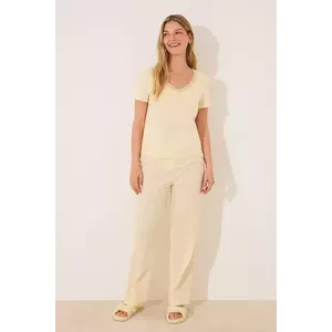 women'secret pijamale de bumbac culoarea galben, bumbac, 3599231 imagine