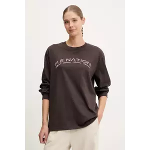 P.E Nation longsleeve din bumbac Volume culoarea maro, 252L178 imagine