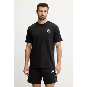 adidas tricou din bumbac culoarea negru, cu imprimeu, JC5283 imagine