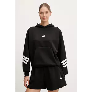 adidas bluză Future Icons 3-Stripes culoarea negru, cu glugă, cu imprimeu, JC5426 imagine