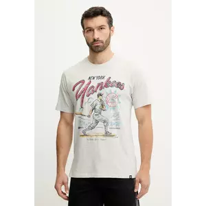 47 brand tricou din bumbac MLB New York Yankees culoarea gri, cu imprimeu, BB017TEMECH638867CK imagine