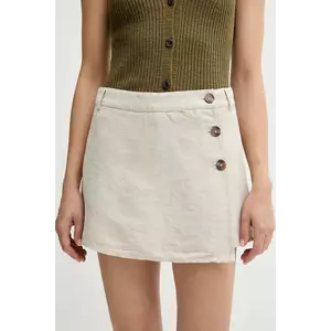 Pepe Jeans fustă pantaloni culoarea bej, uni, medium waist, PL901224 imagine