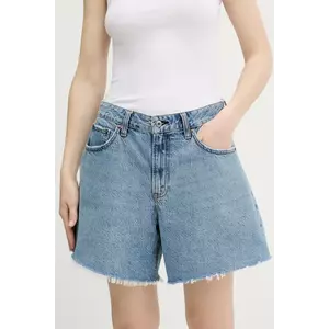 Abercrombie & Fitch pantaloni scurți jeans uni, high waist, KI149-5146 imagine