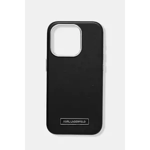 Karl Lagerfeld carcasă de telefon iPhone 15 Pro culoarea negru, KLHMP15LPGMSRPK imagine