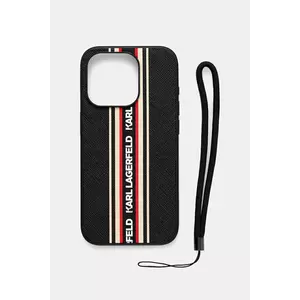 Karl Lagerfeld carcasă de telefon iPhone 15 Pro culoarea negru, KLHCP15LPAMSCNSR imagine