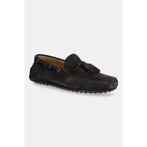 Hackett London mocasini din piele întoarsă DRIVER TASSEL culoarea maro, HMS21486 imagine