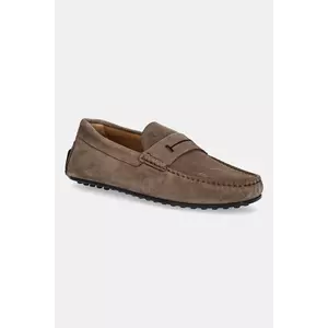 Hackett London mocasini din piele întoarsă DRIVER LOAFER culoarea maro, HMS21485 imagine