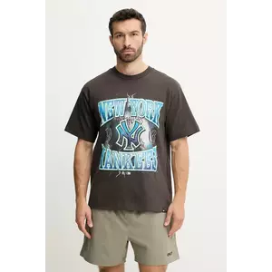 47 brand tricou din bumbac MLB New York Yankees culoarea gri, cu imprimeu, BB017TMKBRU643626C9 imagine
