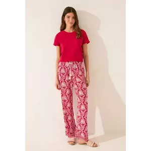 women'secret pantaloni de pijama culoarea bordo, 3709677 imagine