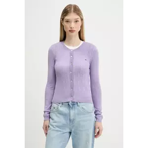 Tommy Jeans cardigan culoarea violet, light, DW0DW20966 imagine