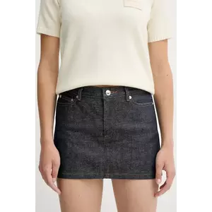 A.P.C. fustă din denim mini-jupe culoarea bleumarin, mini, drept, CODBS.F06093 imagine