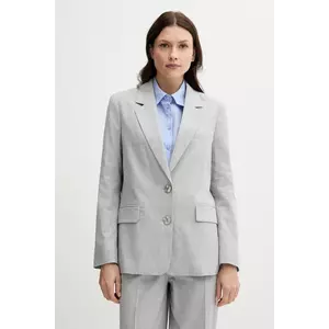 Sisley blazer din amestec de in culoarea gri, un singur rand de nasturi, cu imprimeu, 2X0KLW030 imagine