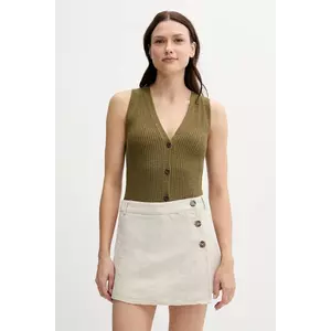 Sisley vestă cu amestec de in culoarea verde, 105GM602J imagine