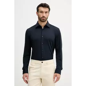 BOSS cămașă culoarea bleumarin, cu guler italian, slim, 50545163 imagine