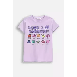 Coccodrillo tricou copii culoarea violet, EVERYDAY GIRL imagine