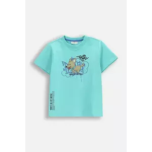 Coccodrillo tricou de bumbac pentru copii culoarea turcoaz, cu imprimeu, EVERYDAY BOY imagine