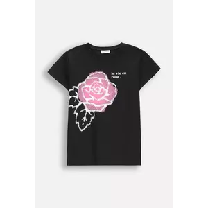 Coccodrillo tricou copii culoarea negru, EVERYDAY GIRL imagine