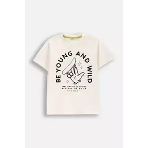 Coccodrillo tricou de bumbac pentru copii culoarea bej, cu imprimeu, EVERYDAY BOY imagine