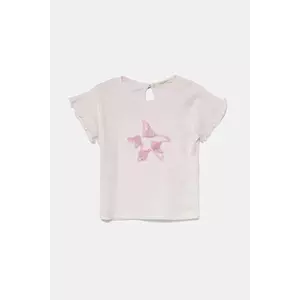 United Colors of Benetton tricou bebe culoarea roz, 3I1XA106C imagine