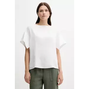 Sisley bluză din in culoarea bej, uni, 5BMLLQ06R imagine