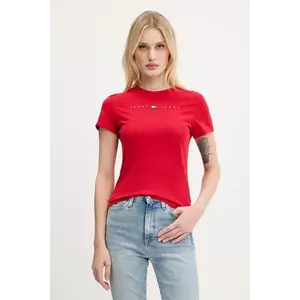 Tommy Jeans tricou din bumbac culoarea roșu, DW0DW21422 imagine