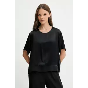 Sisley bluză culoarea negru, uni, 52BZLQ093 imagine