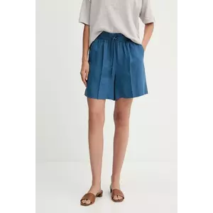 United Colors of Benetton pantaloni scurți din in uni, high waist, 4AGHD901T imagine