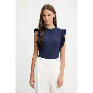 United Colors of Benetton top culoarea bleumarin, 3FMED10A3 imagine