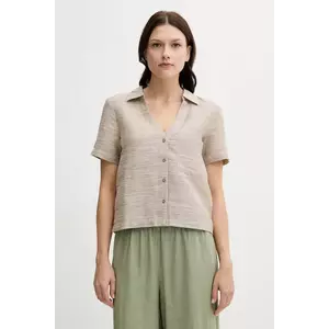 United Colors of Benetton cămașă din amestec de in culoarea bej, cu guler clasic, regular, 5YPVDQ0BX imagine
