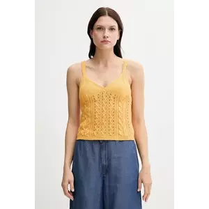 United Colors of Benetton top din bumbac culoarea galben, 101TDH01B imagine