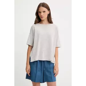Sisley tricou din amestec de in culoarea gri, 105GM106H imagine