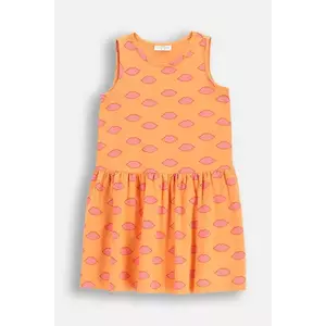Coccodrillo rochie fete culoarea portocaliu, mini, evazați, EVERYDAY GIRL imagine