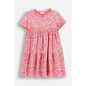 Coccodrillo rochie fete culoarea roz, mini, evazați, FLOWER PARADISE GIRL KIDS imagine