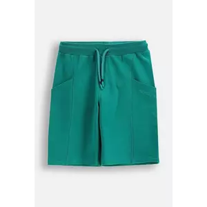 Coccodrillo pantaloni scurți din bumbac pentru copii culoarea verde, talie reglabilă, TROPICAL STORY BOY JUNIOR imagine