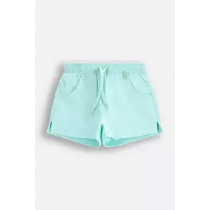 Coccodrillo pantaloni scurți copii culoarea turcoaz, uni, talie reglabilă, INSIDE OCEAN GIRL KIDS imagine