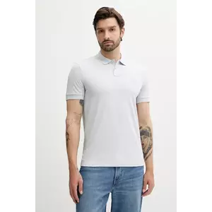 BOSS Orange tricou polo bărbați, culoarea albastru, uni, 50507803 imagine