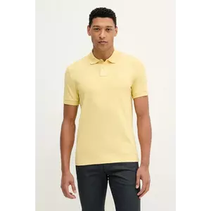 BOSS Orange tricou polo bărbați, culoarea galben, uni, 50507803 imagine