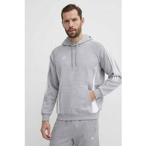 adidas Performance bluză trening Tiro 24 culoarea gri, cu glugă, melanj, IR7545 imagine
