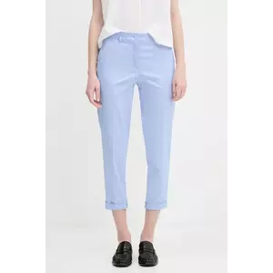 Sisley pantaloni culoarea negru, fason tigareta, high waist, 4ED4LF00R imagine